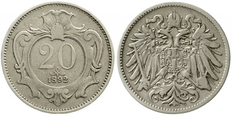 Römisch Deutsches Reich, Haus Habsburg, Franz Joseph I., 1848-1916
20 Heller 18...