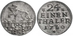 Altdeutsche Münzen und Medaillen, Anhalt-Bernburg, Victor Friedrich, 1721-1765
1/24 Taler 1760. vorzüglich/Stempelglanz