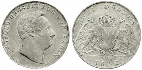 Altdeutsche Münzen und Medaillen, Baden-Durlach, Leopold, 1830-1852
Doppelgulden 1852. vorzüglich/Stempelglanz