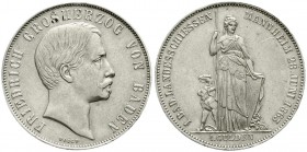 Altdeutsche Münzen und Medaillen, Baden-Durlach, Friedrich I., 1852-1907
Gulden 1863. Erstes Badisches Landesschießen. 
sehr schön