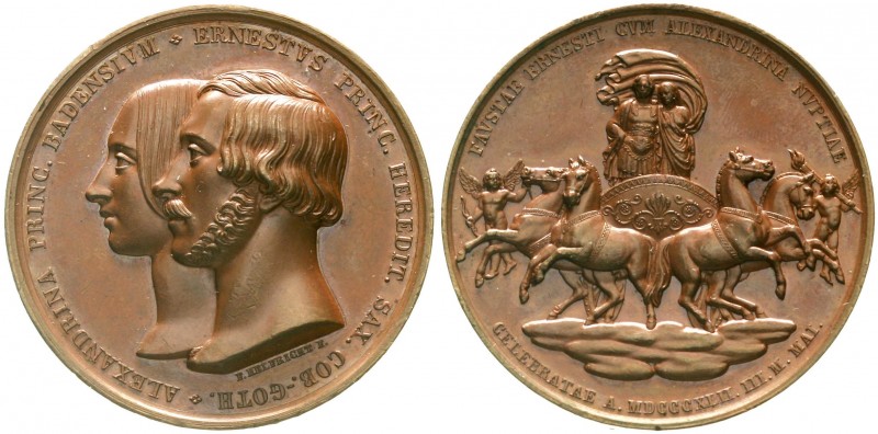 Altdeutsche Münzen und Medaillen, Baden-Durlach, Medaillen
Bronzemedaille 1842 ...