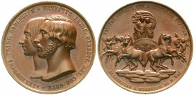 Altdeutsche Münzen und Medaillen, Baden-Durlach, Medaillen
Bronzemedaille 1842 v. Helfricht, a.d. Hochzeit von Alexandrine Prinzessin von Baden mit E...