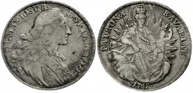 Altdeutsche Münzen und Medaillen, Bayern, Maximilian III. Joseph, 1745-1777
Madonnentaler 1769. sehr schön, justiert