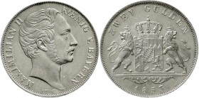 Altdeutsche Münzen und Medaillen, Bayern, Maximilian II. Joseph, 1848-1864
Doppelgulden 1853. vorzüglich, Kratzer