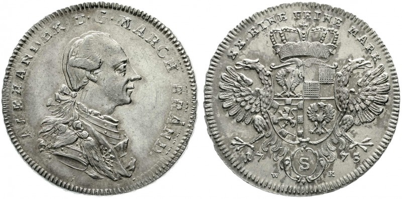 Altdeutsche Münzen und Medaillen, Brandenburg-Ansbach, Alexander, 1757-1791
1/2...