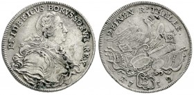 Altdeutsche Münzen und Medaillen, Brandenburg-Preußen, Friedrich II., 1740-1786
1/2 Taler 1752 B, Breslau. sehr schön, Schrötlingsfehler, min. Belag...