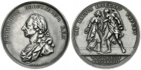 Altdeutsche Münzen und Medaillen, Brandenburg-Preußen, Friedrich II., 1740-1786
Silbermedaille 1782 von Abramson. Auf seinen 71. Geburtstag nach erns...