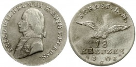 Altdeutsche Münzen und Medaillen, Brandenburg-Preußen, Friedrich Wilhelm III., 1797-1840
9 Kreuzer 1808 G, Glatz, für Schlesien. 
sehr schön/vorzügl...