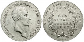 Altdeutsche Münzen und Medaillen, Brandenburg-Preußen, Friedrich Wilhelm III., 1797-1840
Taler 1813 A, Berlin. fast Stempelglanz, Prachtexemplar, sel...