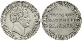 Altdeutsche Münzen und Medaillen, Brandenburg-Preußen, Friedrich Wilhelm III., 1797-1840
Ausbeutetaler 1832 A. sehr schön