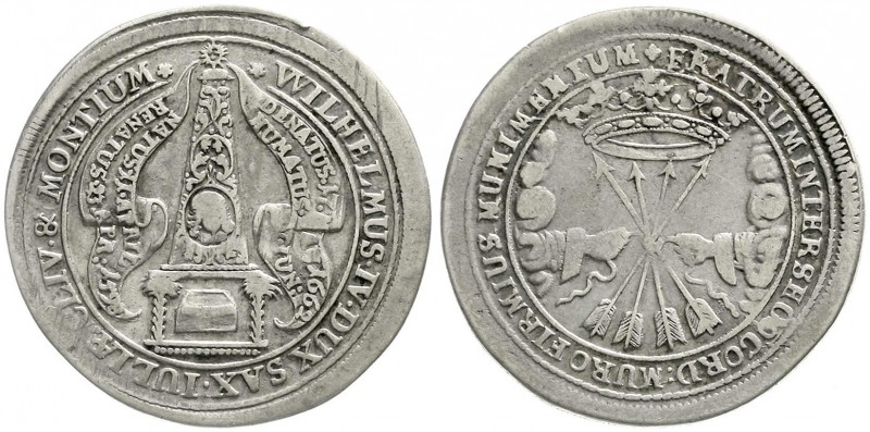 Altdeutsche Münzen und Medaillen, Sachsen- Neu-Weimar, Wilhelm, 1640-1662
1/4 S...