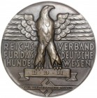 Medaillen, Drittes Reich
Einseitige Bronzegußmedaille o.J. Reichsverband für das deutsche Hundewesen (RDH). 147 mm. Im beschädigten Originaletui. 
v...
