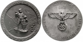 Medaillen, Drittes Reich
Zinkmedaille 1942. Meister des Generalgouvernements. 70 mm. 
vorzüglich, Randfehler, etwas korrodiert