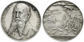 Medaillen, Erster Weltkrieg
Silbermedaille von Wrede bei Lauer o.J.(1915) auf Großadmiral v. Tirpitz. Brb. halblinks/WATERKANT ! 3 Adler an Steilküst...