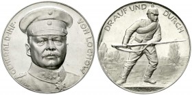 Medaillen, Erster Weltkrieg
Silbermedaille 1916 von Eue, a.d. General der Infanterie von Lochow. Brb. mit Mütze v.v./Soldat mit Gewehr. 33 mm; 14,40 ...