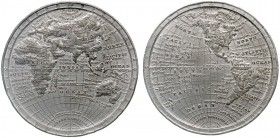 Medaillen, Geografie und Kartografie
Englische Zinnmedaille o.J.(um 1820). Darstellung der westlichen / östlichen Hemisphäre. 74 mm. 
vorzüglich, kl...