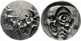 Medaillen, Kunstmedaillen, Räsänen, Kauko
Silbermedaille 1966 auf die Briefmarkenausstellung NORDIA. 66 mm; 195,56 g. Im Etui. 
prägefrisch