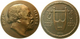 Medaillen, Münchner Medailleure, Ludwig Dasio
Bronzeguss-Medaille 1910. Auf den 80. Geburtstag des Dichters und Schriftstellers Paul Heyse (*1830 Ber...