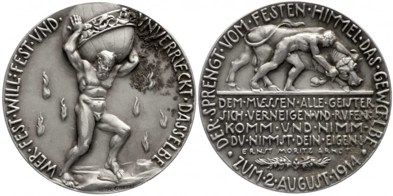 Medaillen, Münchner Medailleure, Karl Goetz
Silbermedaille 1914. Mobilisierung ...