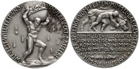 Medaillen, Münchner Medailleure, Karl Goetz
Silbermedaille 1914. Mobilisierung der deutschen Armee. 41 mm; 24,69 g. 
vorzüglich, etwas Belag
