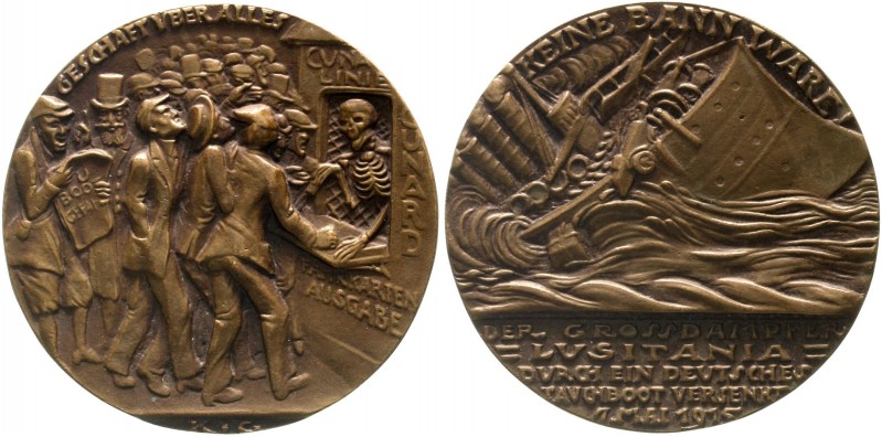 Medaillen, Münchner Medailleure, Karl Goetz
Bronzemedaille 1915. Untergang der ...