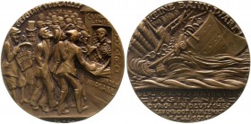Medaillen, Münchner Medailleure, Karl Goetz
Bronzemedaille 1915. Untergang der Lusitania/Menschen vor Reisebüro. 57 mm. 
vorzüglich