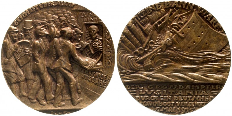 Medaillen, Münchner Medailleure, Karl Goetz
Bronzemedaille 1915. Untergang der ...