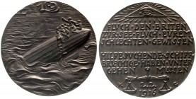 Medaillen, Münchner Medailleure, Karl Goetz
Eisenmedaille 1916. Fluch den Briten zur See. 57 mm. 
vorzüglich, selten