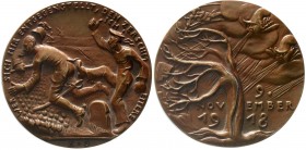 Medaillen, Münchner Medailleure, Karl Goetz
Bronzemedaille 1918 Novembersturm. 60 mm. 
vorzüglich