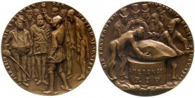 Medaillen, Münchner Medailleure, Karl Goetz
Bronzemedaille 1919. Die trauernden Hinterbliebenen. 58 mm. 
vorzüglich