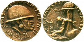 Medaillen, Münchner Medailleure, Karl Goetz
Bronzemedaille 1920 Die Schwarze Schande. 58 mm. 
vorzüglich, Randfehler