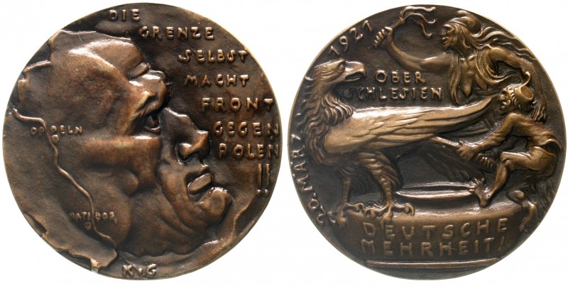 Medaillen, Münchner Medailleure, Karl Goetz
Bronzemedaille 1921 Volksabstimmung...