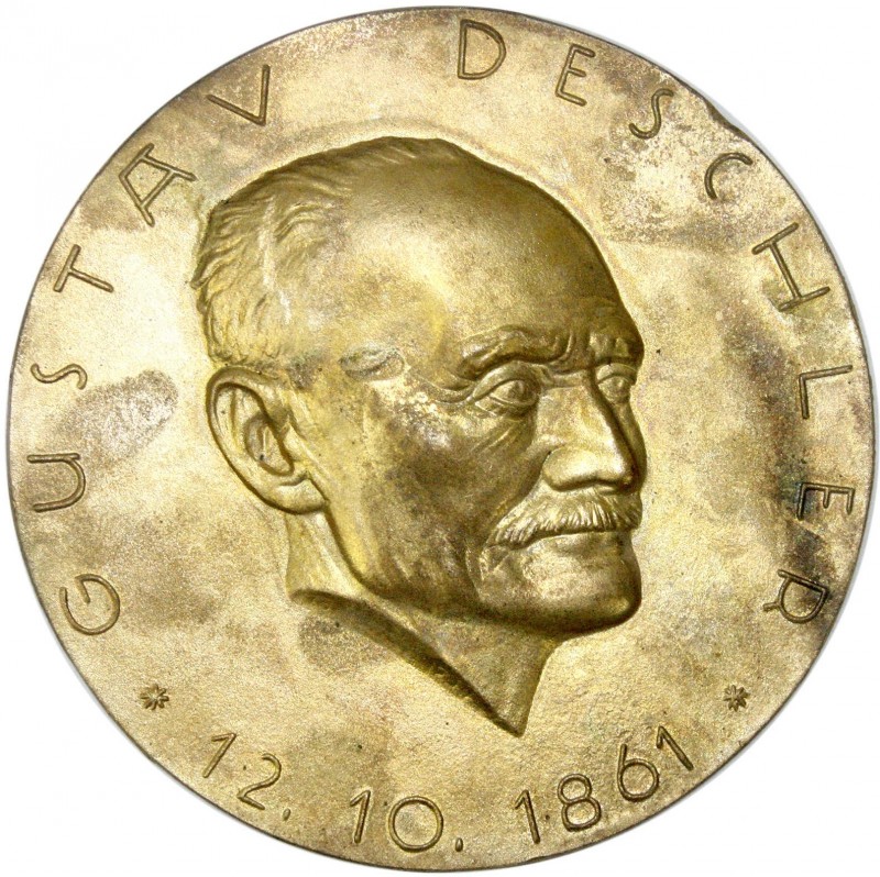 Medaillen, Numismatik
Einseitige, vergoldete Bronzegussmedaille 1936 von Guido ...