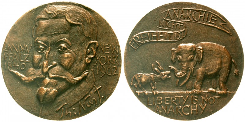 Medaillen, Tiermotive, Elefanten
Große Bronzegussmedaille o.J. (1977) von Kalle...