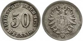 Reichskleinmünzen, 50 Pfennig kleiner Adler, Silber 1875-1877
1875 C. prägefrisch, schöne Patina