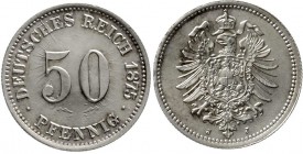Reichskleinmünzen, 50 Pfennig kleiner Adler, Silber 1875-1877
1875 J. Starke, interessante Lichtenrader Prägung (Teile des Rückseitenadlers sind auf ...
