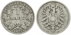 Reichskleinmünzen, 1 Mark kleiner Adler, Silber 1873-1887
1873 C. schön/sehr schön