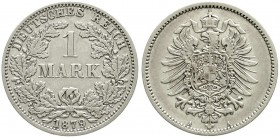 Reichskleinmünzen, 1 Mark kleiner Adler, Silber 1873-1887
1879 A. sehr schön