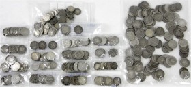 Reichskleinmünzen, Lots
Ca. 2 Kilo 1/2 und 1 Mark-Stücke J. 9, 16, 17. 
untersch. erhalten