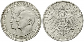 Reichssilbermünzen J. 19-178, Anhalt, Friedrich II., 1904-1918
3 Mark 1914 A. Silberne Hochzeit. 
vorzüglich/Stempelglanz