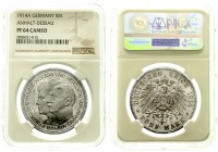 Reichssilbermünzen J. 19-178, Anhalt, Friedrich II., 1904-1918
5 Mark 1914 A. Silberne Hochzeit. Im NGC-Blister mit Grading PF 64 CAMEO. 
Polierte P...