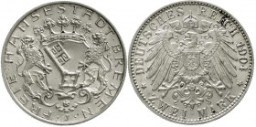 Reichssilbermünzen J. 19-178, Bremen
2 Mark 1904 J. vorzüglich/Stempelglanz
