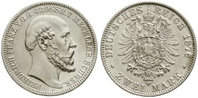 Reichssilbermünzen J. 19-178, Mecklenburg-Schwerin, Friedrich Franz II., 1842-1883
2 Mark 1876 A. sehr schön
