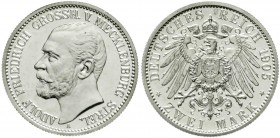 Reichssilbermünzen J. 19-178, Mecklenburg-Strelitz, Adolf Friedrich V., 1904-1914
2 Mark 1905 A. Polierte Platte, nur minimal berührt, Prachtexemplar...