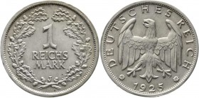 Weimarer Republik, Kursmünzen, 1 Reichsmark, Silber 1925-1927
1925 J. Stempelglanz