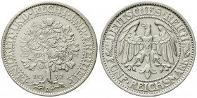 Weimarer Republik, Kursmünzen, 5 Reichsmark Eichbaum Silber 1927-1933
1932 A. vorzüglich