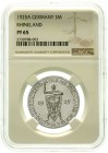 Weimarer Republik, Gedenkmünzen, 3 Reichsmark Rheinlande
1925 A. Im NGC-Blister mit Grading PF 65. 
Polierte Platte