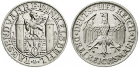 Weimarer Republik, Gedenkmünzen, 3 Reichsmark Dinkelsbühl
1928 D. fast Stempelglanz