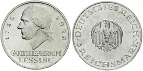 Weimarer Republik, Gedenkmünzen, 3 Reichsmark Lessing
1929 G. vorzüglich aus Polierte Platte, Kratzer