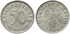 Drittes Reich, Klein/- und Kursmünzen, 50 Reichspfennig, Aluminium 1939-1944
1944 G. vorzüglich/Stempelglanz, selten